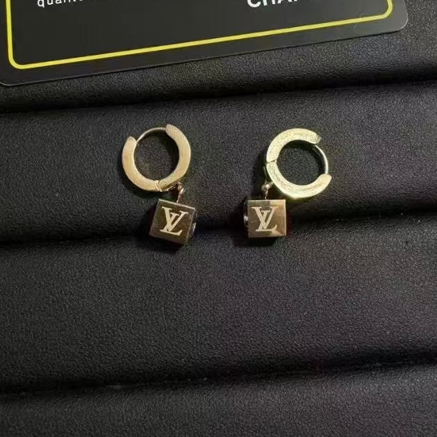 Exclusive Logo Dice Shape Earring
