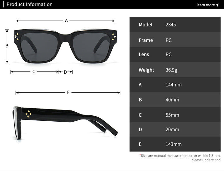 Vintage Square Artsy Sunglasses