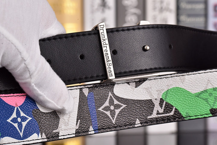 3 Color Letter Buckle Graffiti Belt
