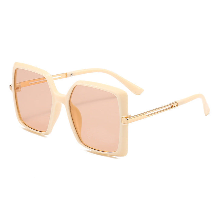8 Color Trendy Oversized Frame Square Metal Cutout Sunglasses