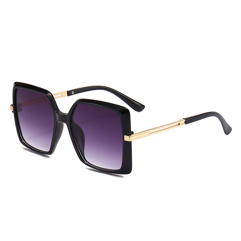 8 Color Trendy Oversized Frame Square Metal Cutout Sunglasses