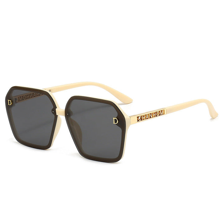 7 Color Trendy Oversized Square Letter Temple Polarized Sunglasses