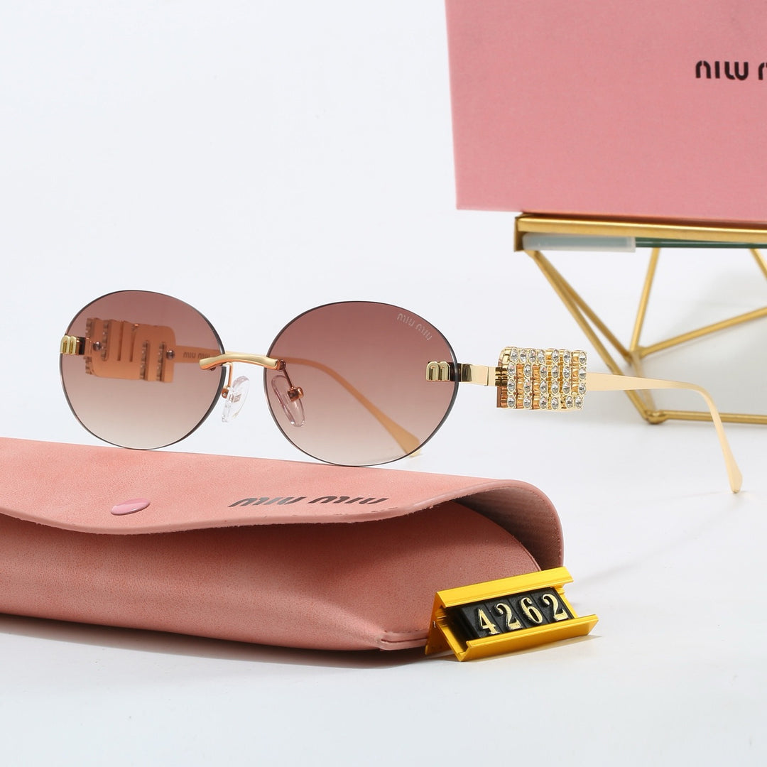 5 Color Fashion Rhinestone Badge Design Sunglasses