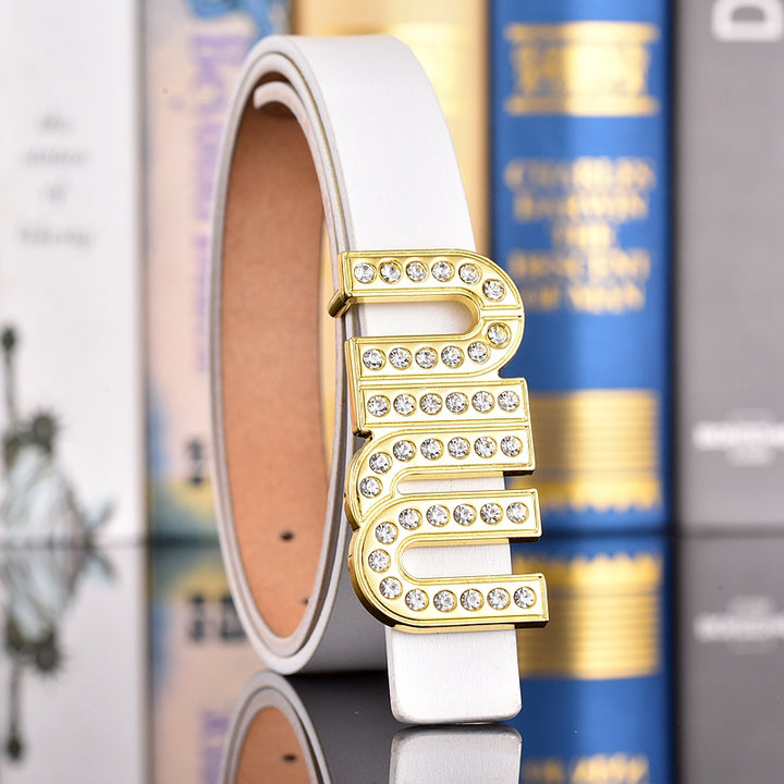 4 Color Rhinestone Women's Belt