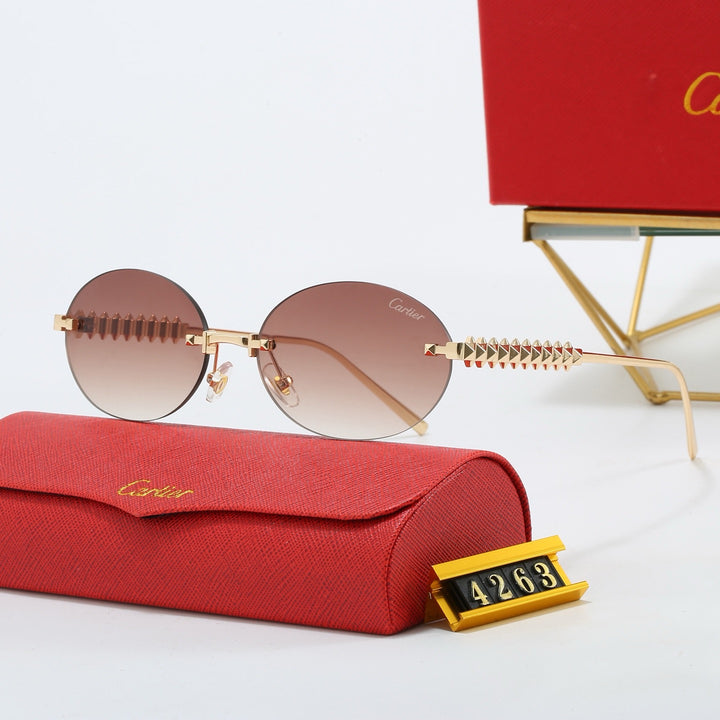 5 Color Fashion Oval Lens Design Sunglasses
