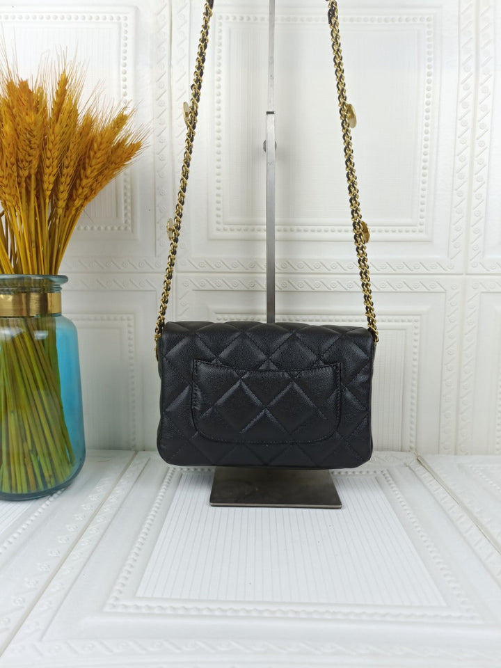 2 Colors Gold Coin Chain Bag