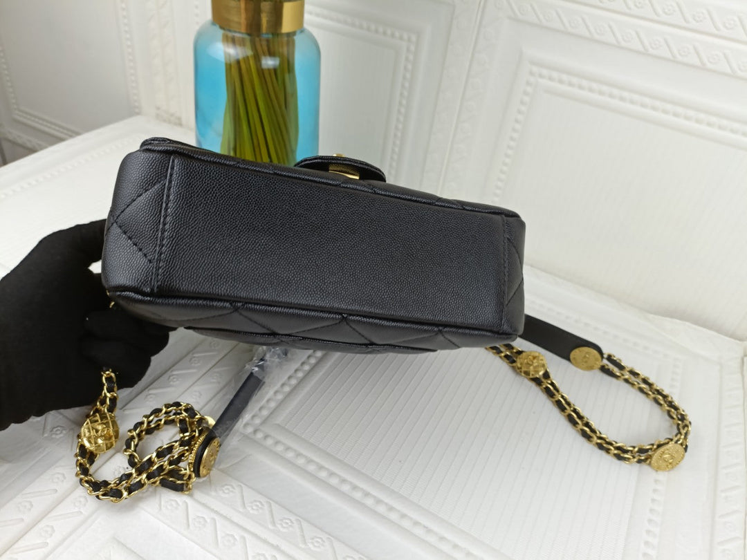 2 Colors Gold Coin Chain Bag