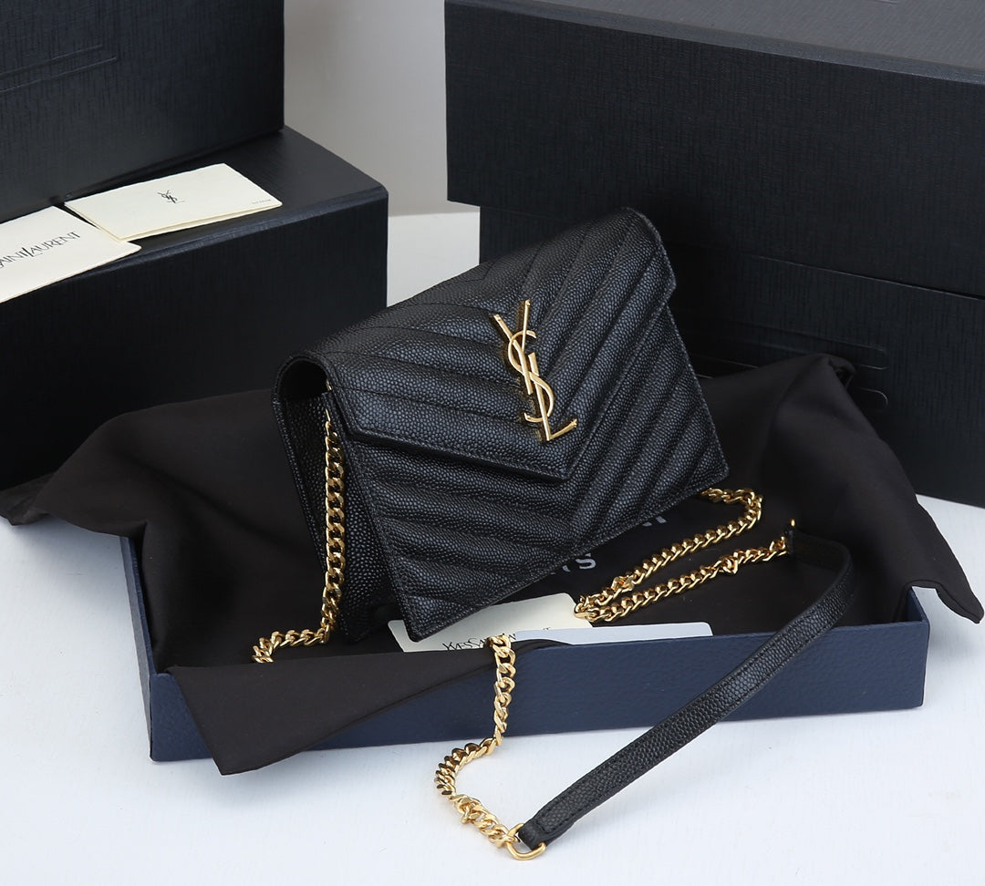 4 Colors Fashion Cowhide Leather Chain Bag