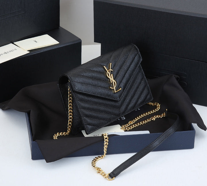 4 Colors Fashion Cowhide Leather Chain Bag