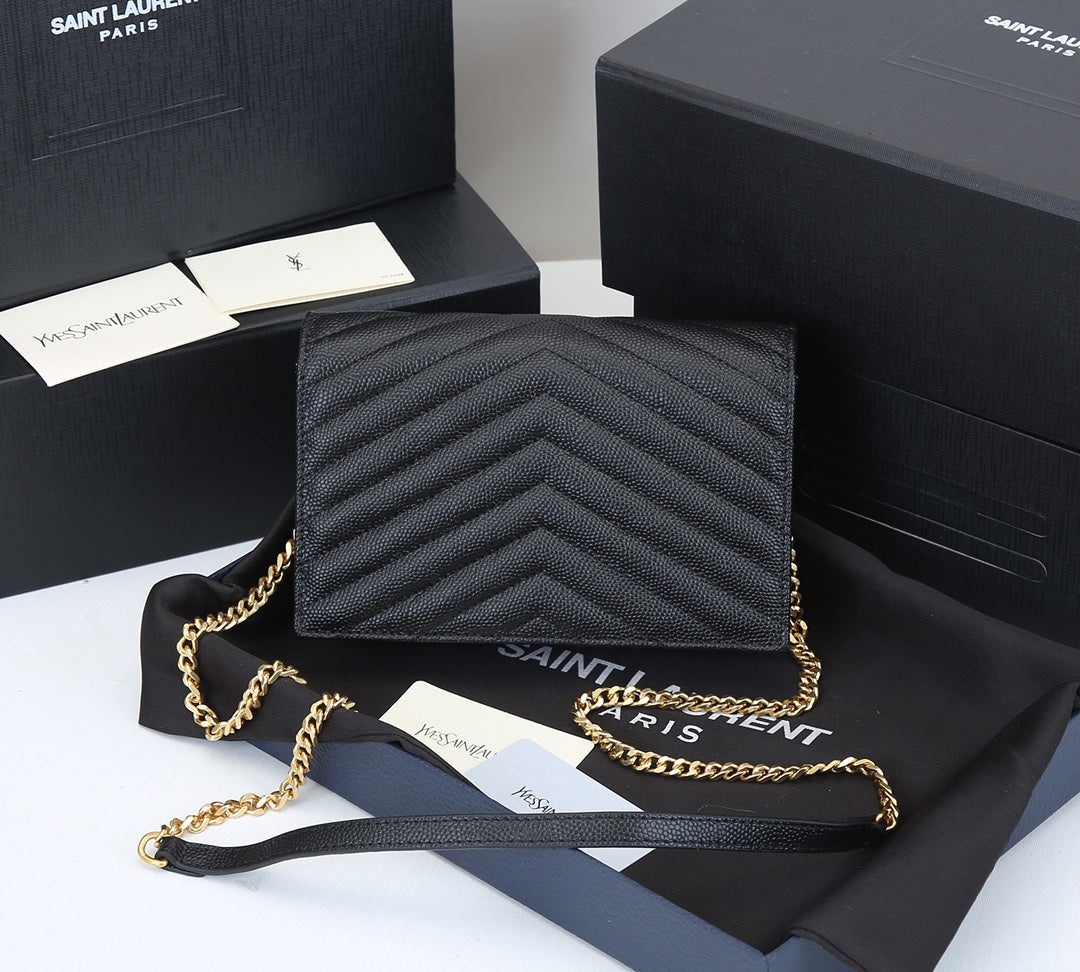 4 Colors Fashion Cowhide Leather Chain Bag