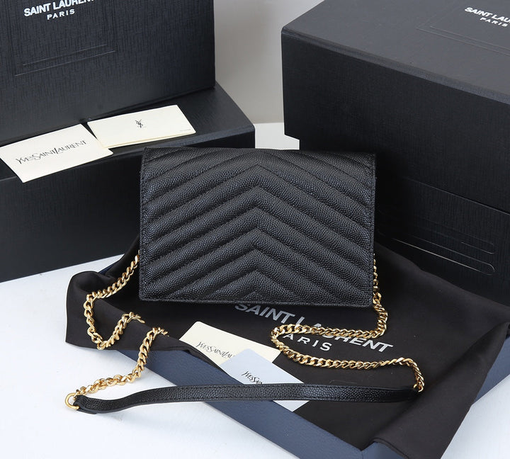 4 Colors Fashion Cowhide Leather Chain Bag