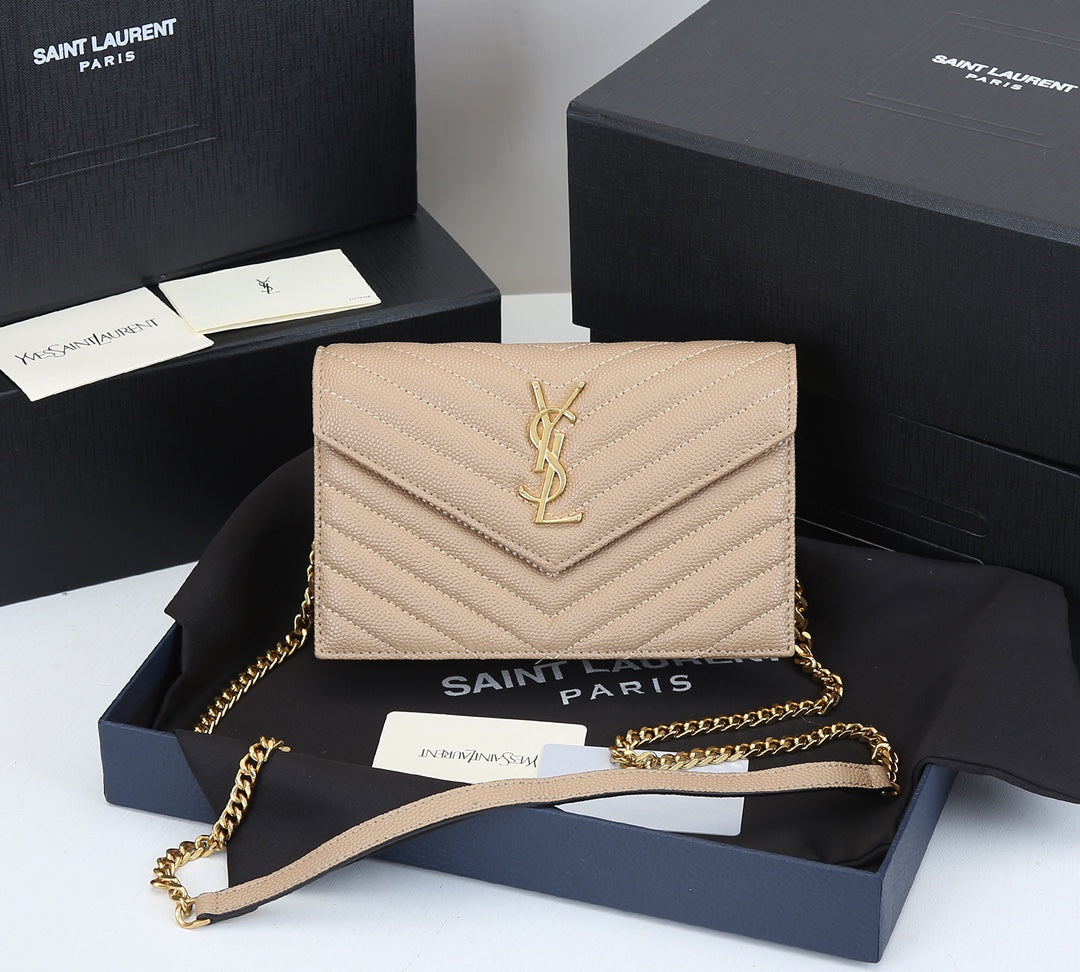 4 Colors Fashion Cowhide Leather Chain Bag