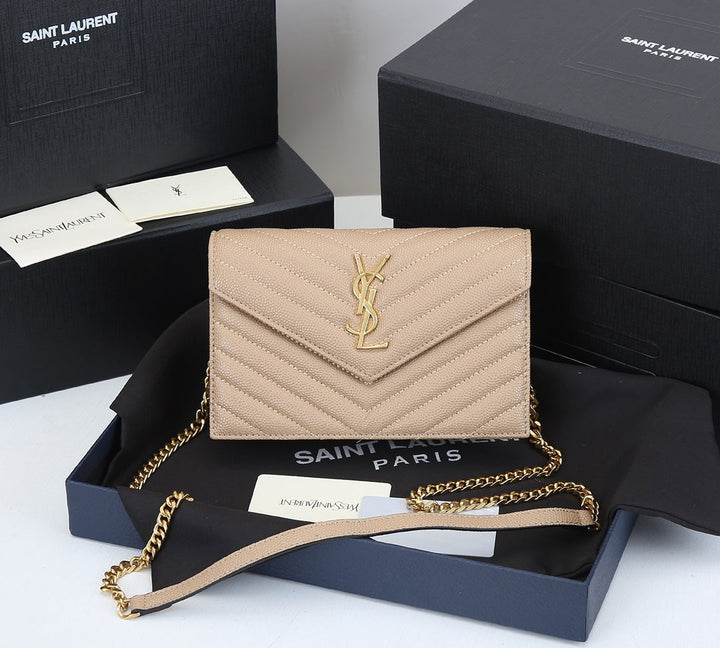 4 Colors Fashion Cowhide Leather Chain Bag