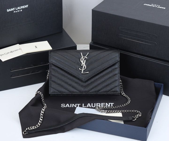 4 Colors Fashion Cowhide Leather Chain Bag