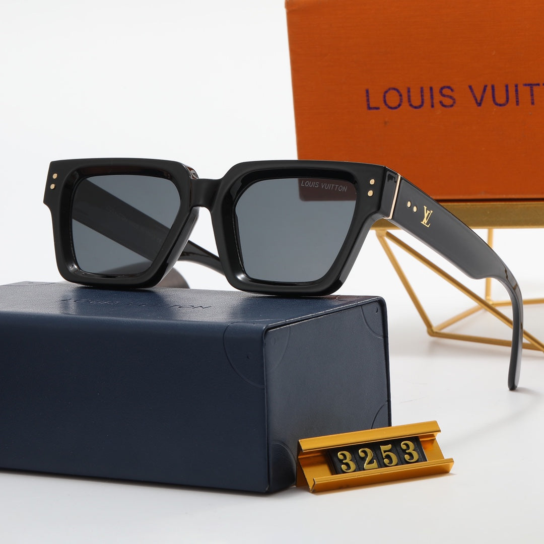4 colors simple square letter sunglasses