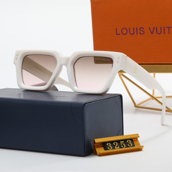 4 colors simple square letter sunglasses