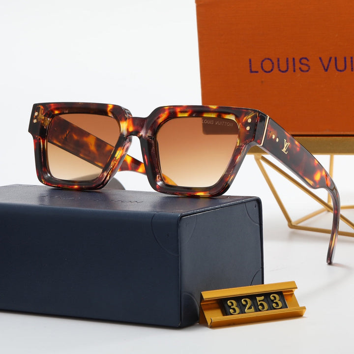 4 colors simple square letter sunglasses