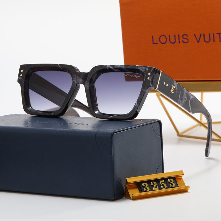 4 colors simple square letter sunglasses