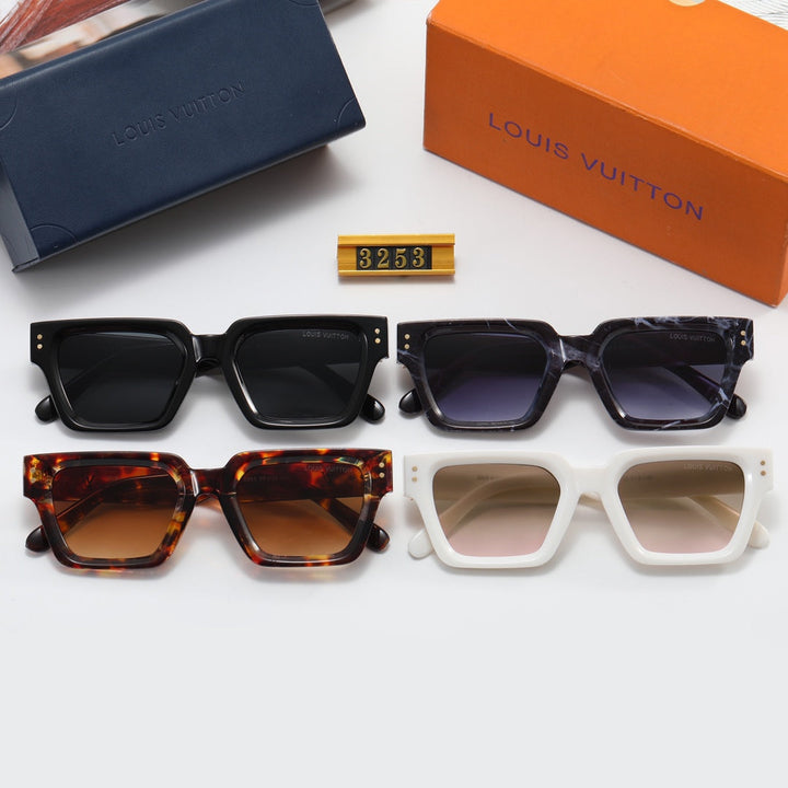 4 colors simple square letter sunglasses