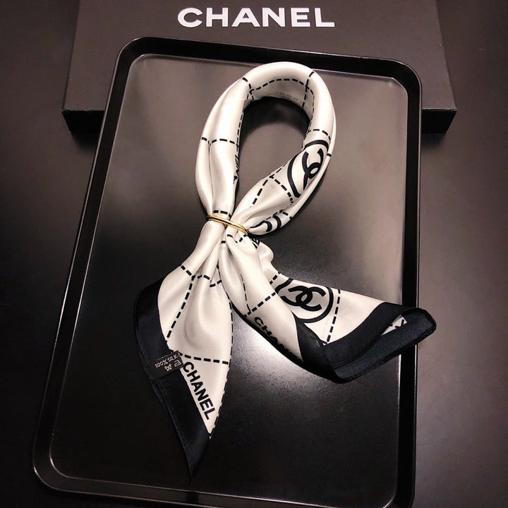 Fashion CC square striped silk scarf