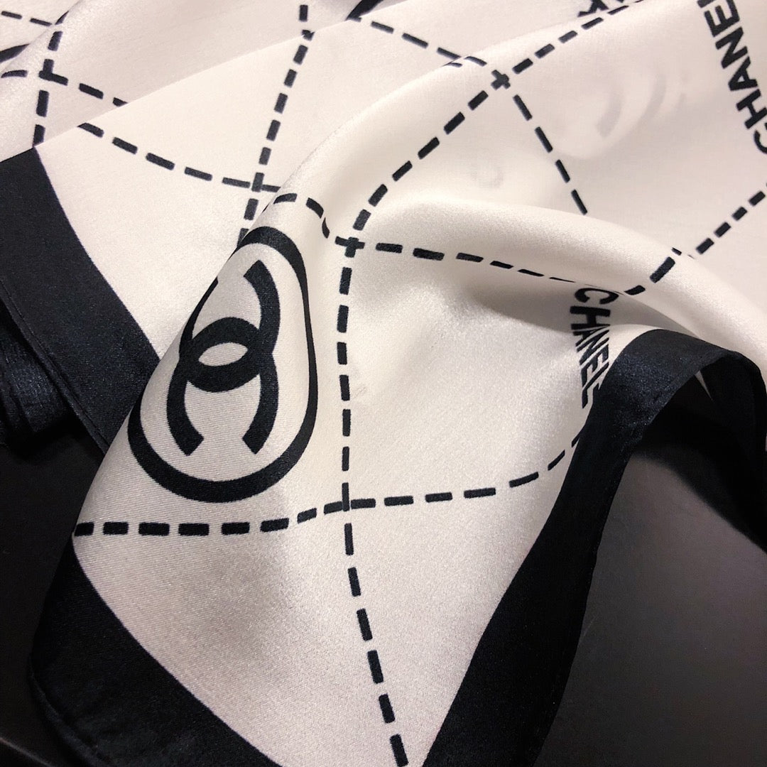 Fashion CC square striped silk scarf