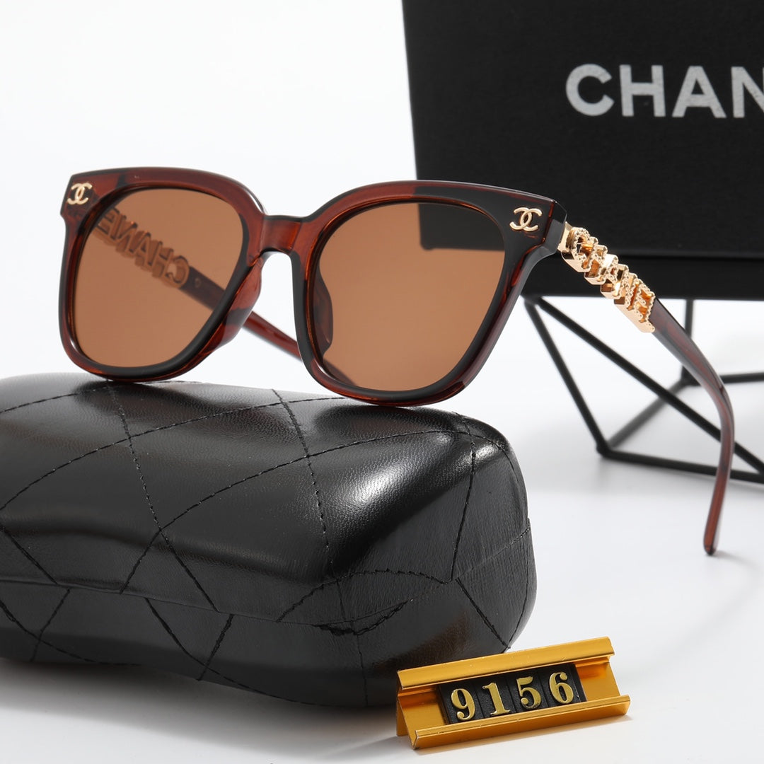 7 Colors - Gold Monogram Trimmed Sunglasses