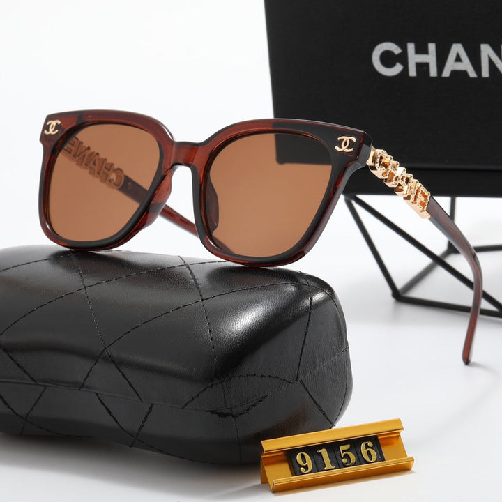 7 Colors - Gold Monogram Trimmed Sunglasses