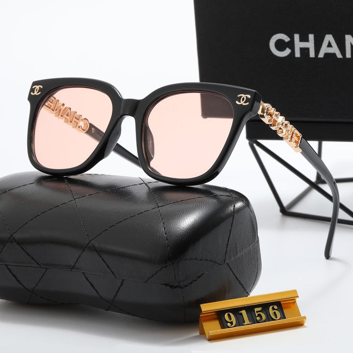 7 Colors - Gold Monogram Trimmed Sunglasses