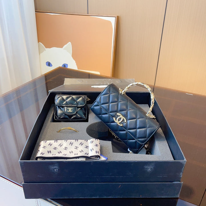 Classic Leather Rhombus Series Ladies Handbag Set