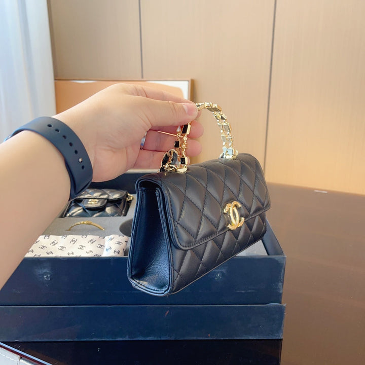 Classic Leather Rhombus Series Ladies Handbag Set