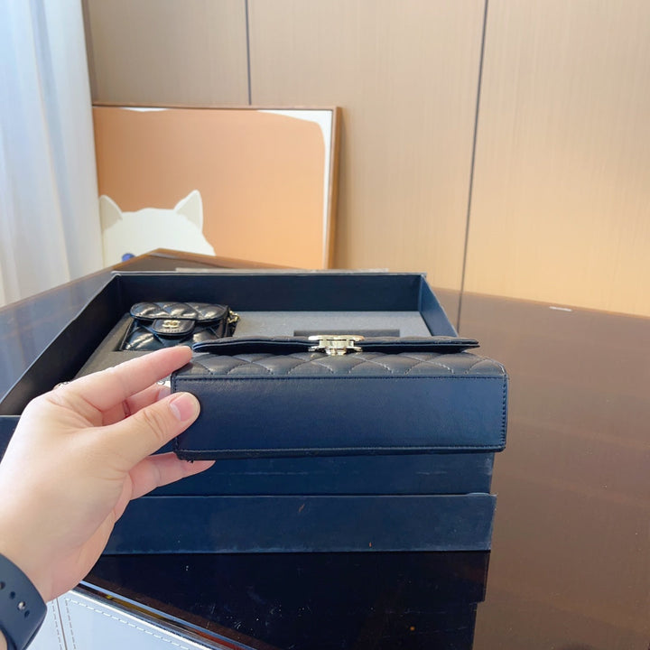 Classic Leather Rhombus Series Ladies Handbag Set