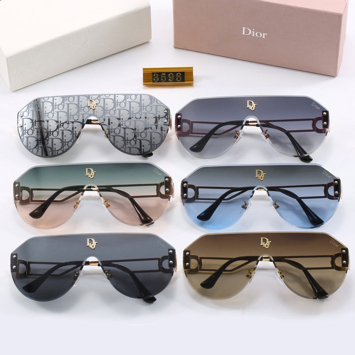 6 Colors - Large Rimmed Frameless Luxury Sunglasses