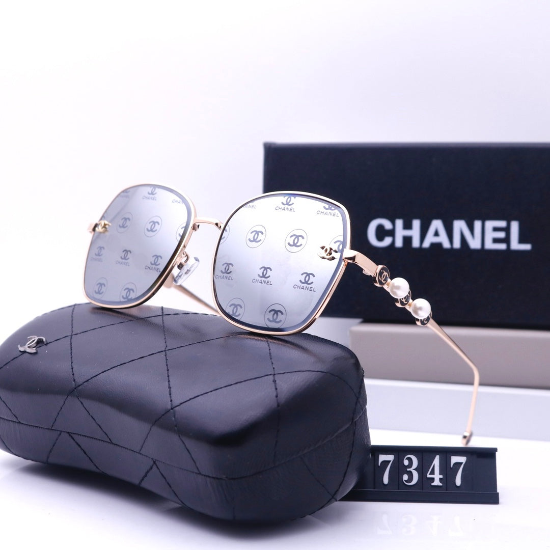 6 Colors - Pearl Embellished Metal Sunglasses
