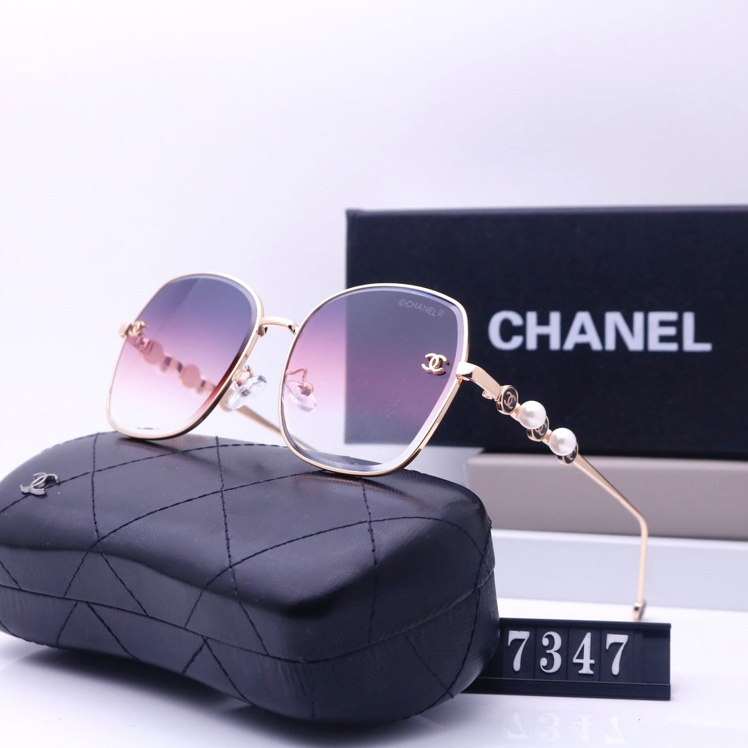6 Colors - Pearl Embellished Metal Sunglasses