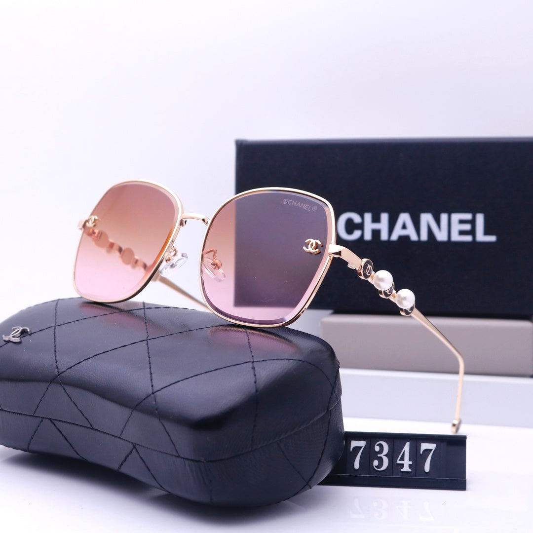 6 Colors - Pearl Embellished Metal Sunglasses