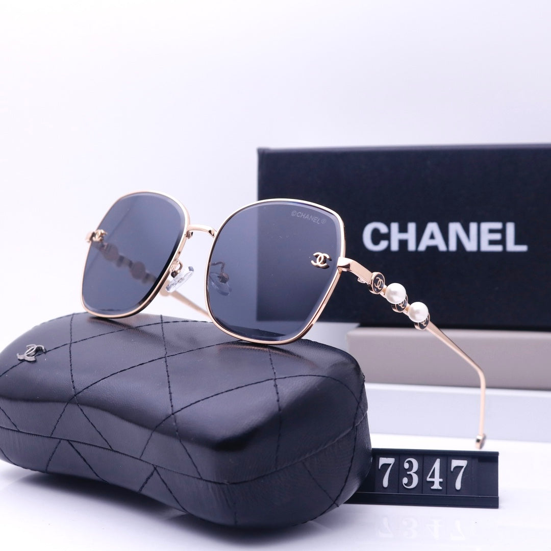 6 Colors - Pearl Embellished Metal Sunglasses