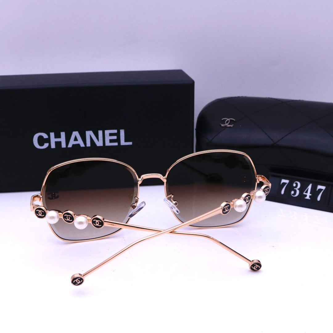 6 Colors - Pearl Embellished Metal Sunglasses