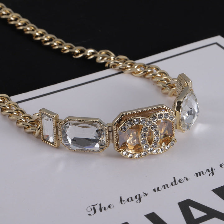 Fashion CC rhinestone necklace