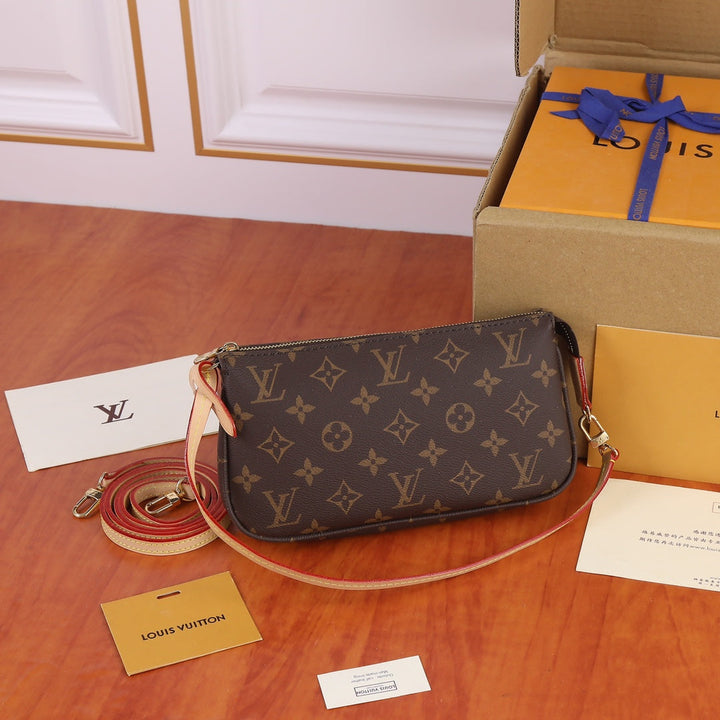 Classic three-color canvas clutch/shoulder bag