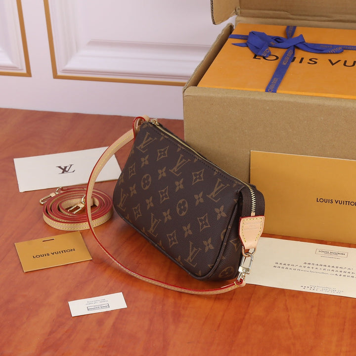 Classic three-color canvas clutch/shoulder bag