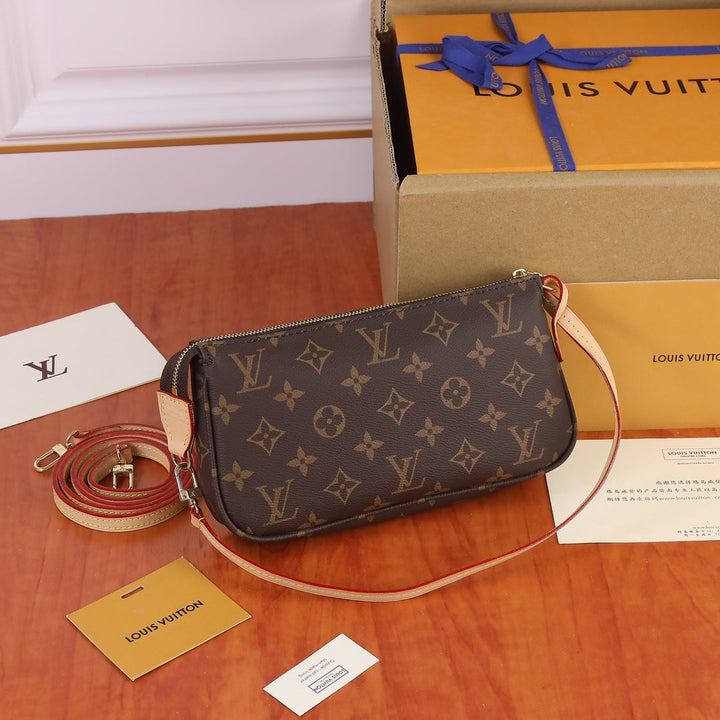 Classic three-color canvas clutch/shoulder bag