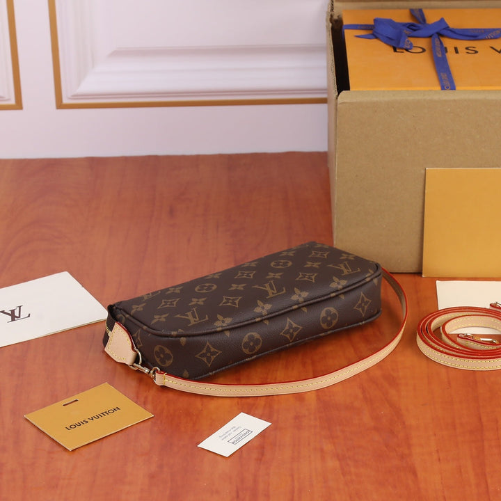 Classic three-color canvas clutch/shoulder bag