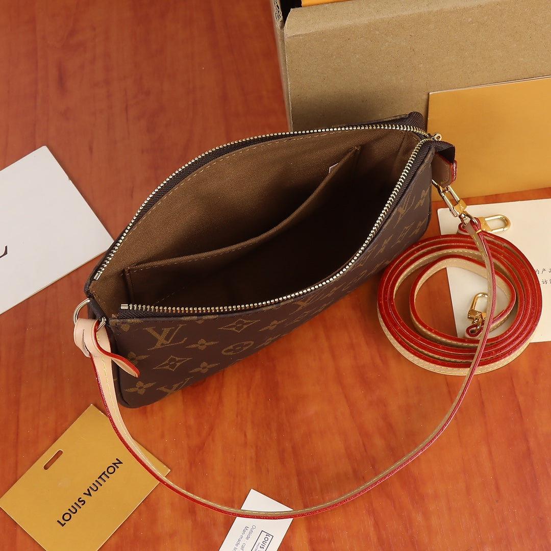 Classic three-color canvas clutch/shoulder bag