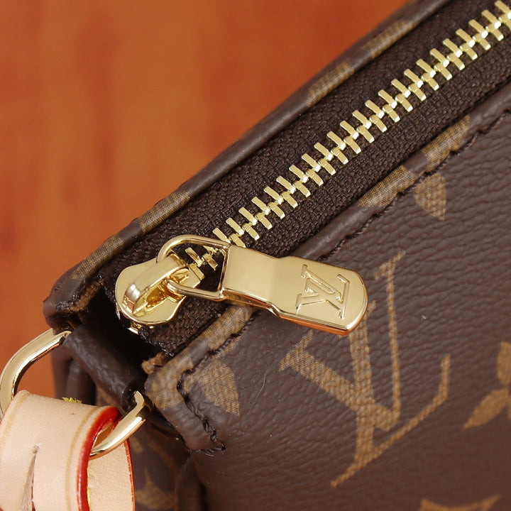 Classic three-color canvas clutch/shoulder bag