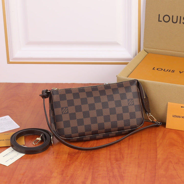 Classic three-color canvas clutch/shoulder bag
