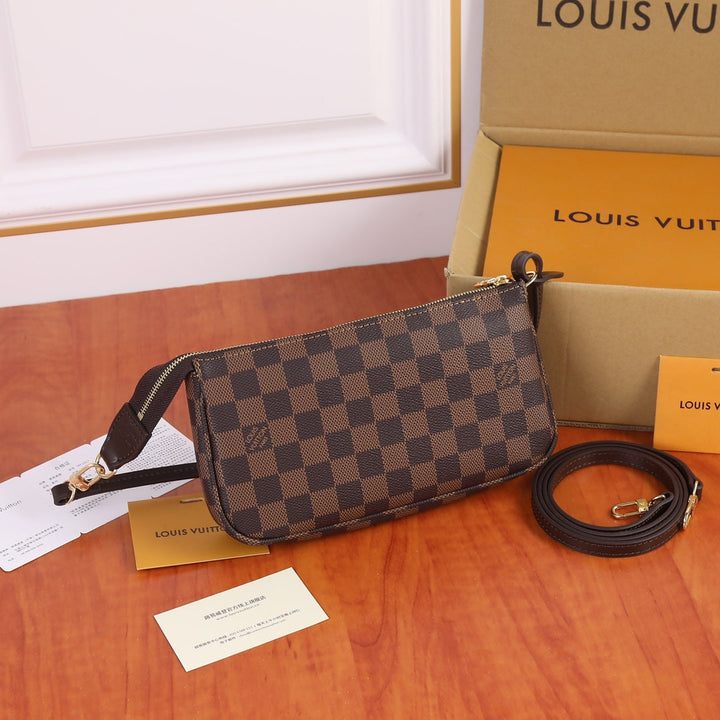 Classic three-color canvas clutch/shoulder bag