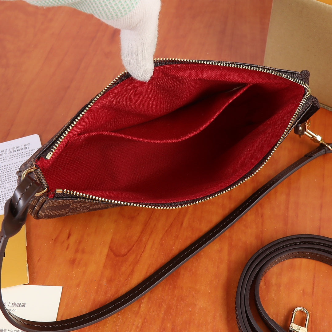Classic three-color canvas clutch/shoulder bag