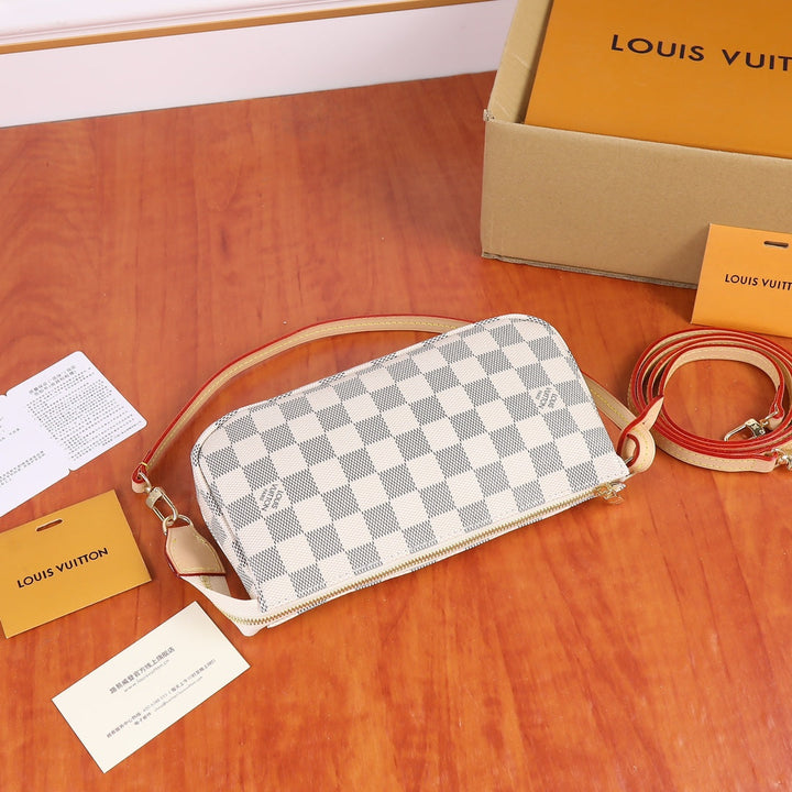 Classic three-color canvas clutch/shoulder bag