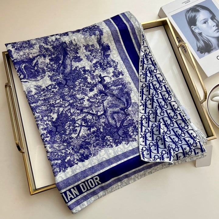 Fashionable CD rice double-sided snail printed silk scarf