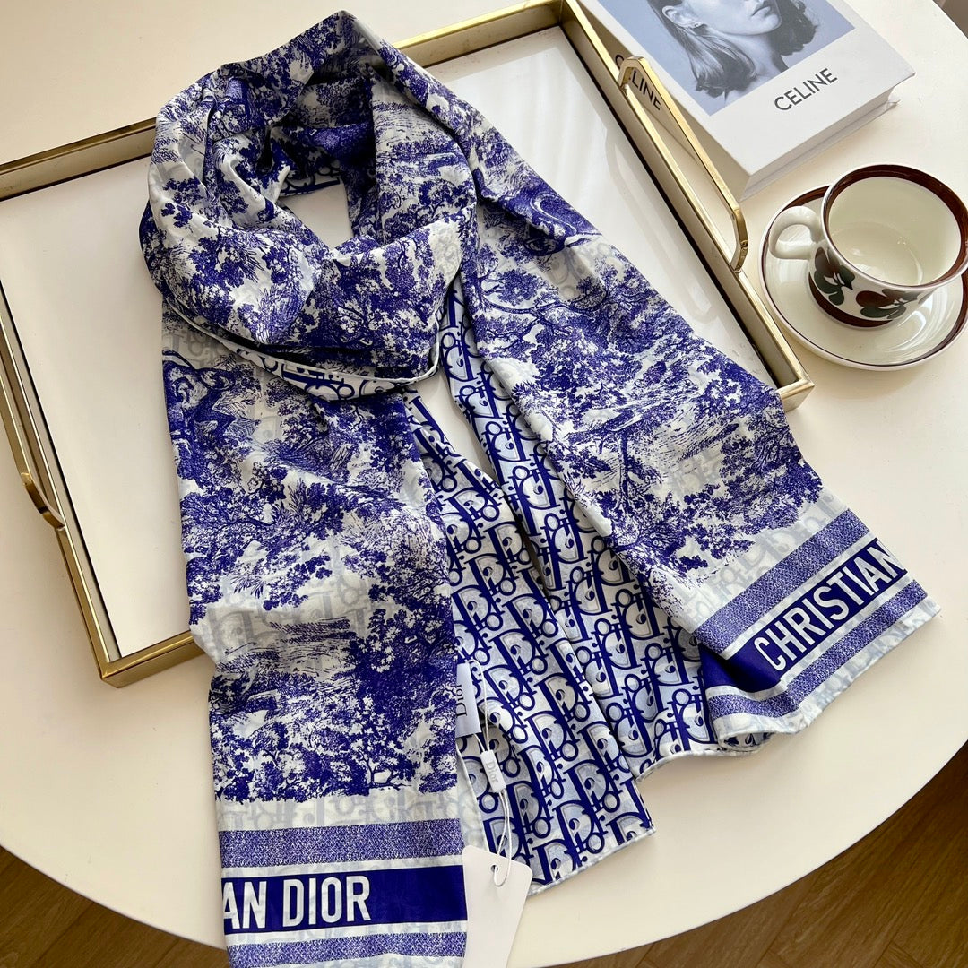 Fashionable CD rice double-sided snail printed silk scarf